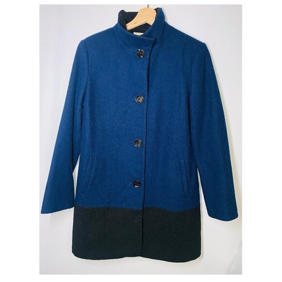 Michael Kors Wool Blend Coat Color-Block Size 10 - Picture 1 of 4